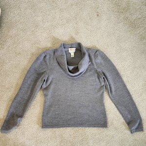 Talbots 100% Merino Wool Grey Sweater Size S